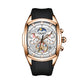 Quarz-Chronograph mit zwei kleinen Zifferblättern und skelettiertem Schwungrad