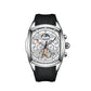 Quarz-Chronograph mit zwei kleinen Zifferblättern und skelettiertem Schwungrad