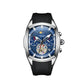 Quarz-Chronograph mit zwei kleinen Zifferblättern und skelettiertem Schwungrad