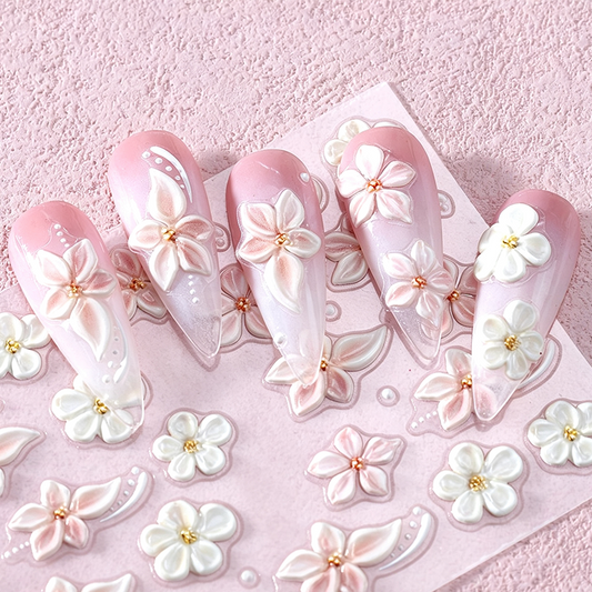🌸🔥1 kaufen, 1 gratis💅 5D Blumen-Nagelsticker🌺