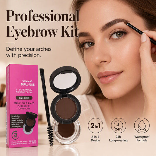 🎉 2026 SALE 50% RABATT! ✍️ 2-in-1 Hochpigmentierter Augenbrauen Puder & Creme – 24H Wischfest, Natürlicher 3D-Nebeleffekt & Professionelles Set 💫