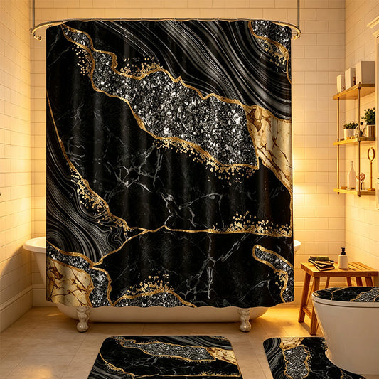 💎 -50% AUF DEN DUSCHVORHANG! 💎 Eleganter Marmor-Duschvorhang – Wasserabweisend & Stilvoll für Ihr Badezimmer 🚿