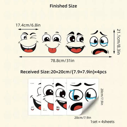 4 Bögen mit lustigen Smiley-Aufklebern