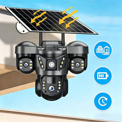 📹58% RABATT! ☀️ Triple-Lens Solar-WLAN-Kamera – Rundumsicht & Nachtsicht ✨