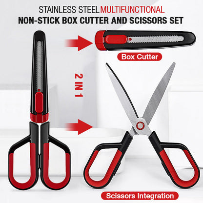 🔪🫙 2-in-1 Set Schere & Dosenöffner aus Edelstahl – Antihaftbeschichtung, präziser Schnitt und müheloses Öffnen