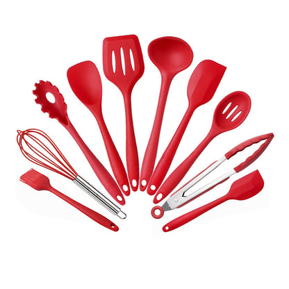 10-teiliges Silikon-Küchenutensilienset zum Kochen und Backen
