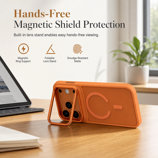 Matte magnetische Handyhülle mit ausklappbarem Kameraständer