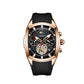 Quarz-Chronograph mit zwei kleinen Zifferblättern und skelettiertem Schwungrad